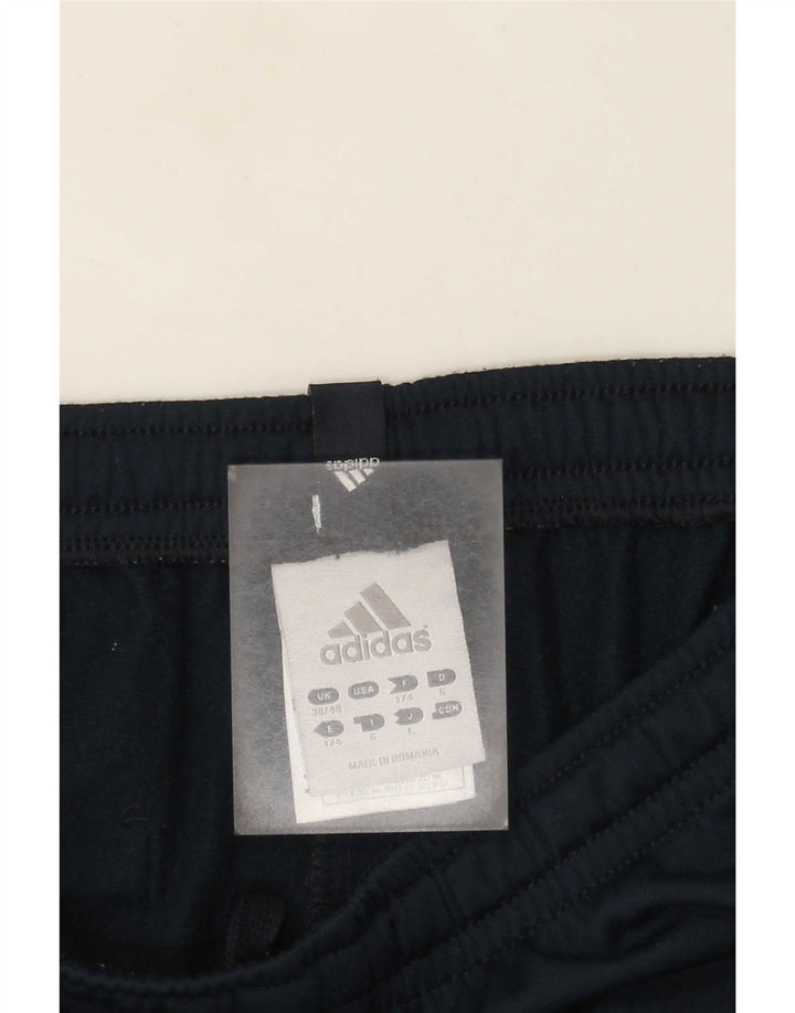 Adidas Mens Treino Calças Joggers UK 38/40 Médio Azul Marinho Poliéster
