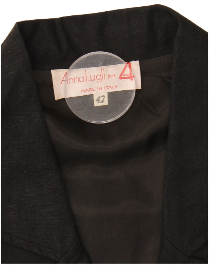 Jaqueta blazer feminina Anna Lugli com peito duplo IT 42 médio preto floral