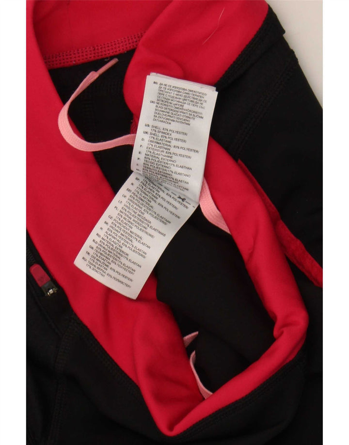 Adidas Womens Capri Leggings UK 12 Médio Preto Colorblock Poliéster