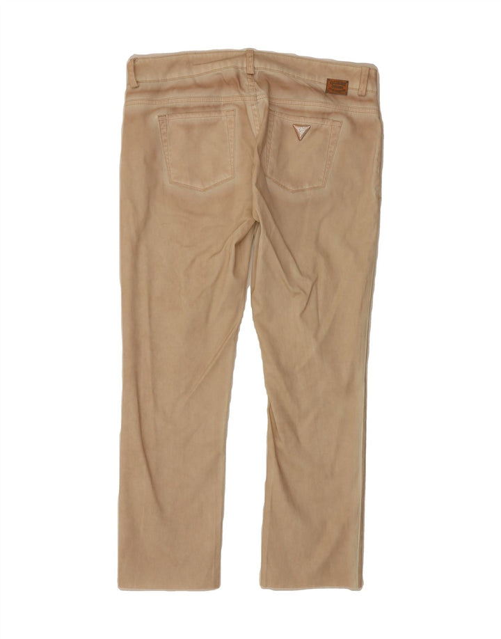 GUESS Womens Straight Corduroy Trousers W30 L27 Beige Cotton Vintage Guess and Second-Hand Guess from Messina Hembry 