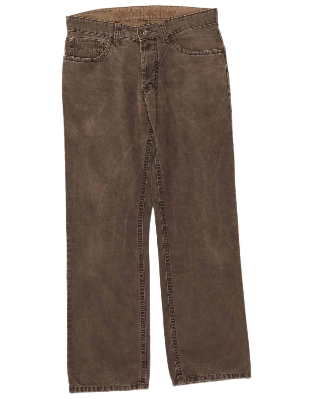 Calça jeans reta masculina Camel Active W33 L32 algodão cáqui