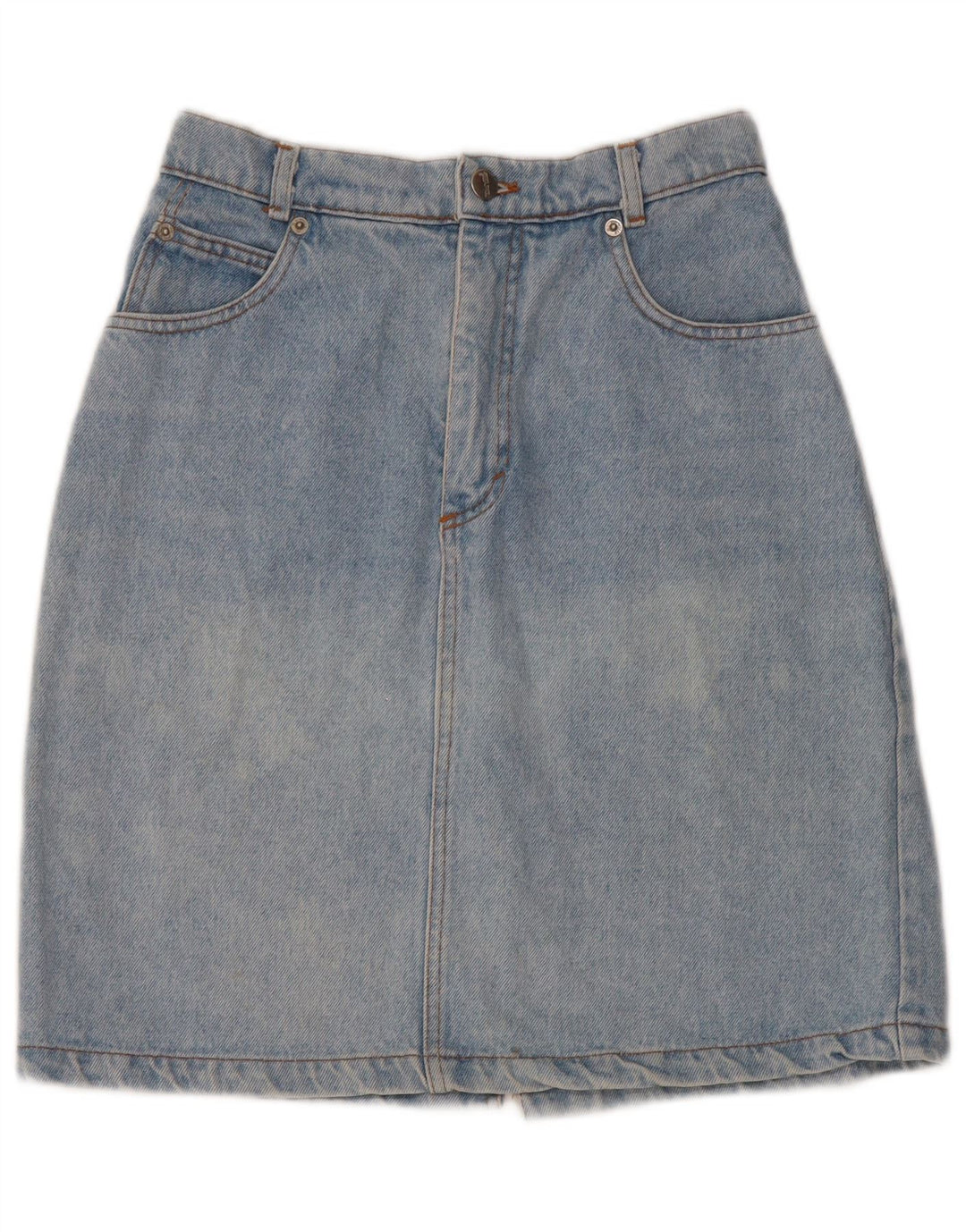 Saia jeans feminina DE VILLE W30 algodão azul médio