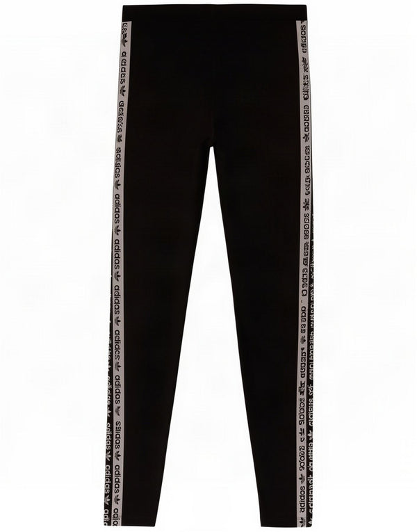 Adidas Womens Graphic Leggings UK 12 Medium Black Colourblock Cotton
