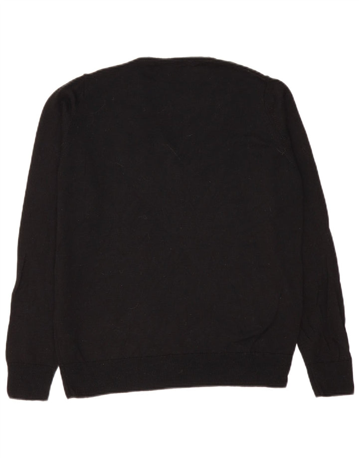 Suéter feminino Marks & Spencer com gola redonda, Reino Unido 12, médio, preto, lã nova