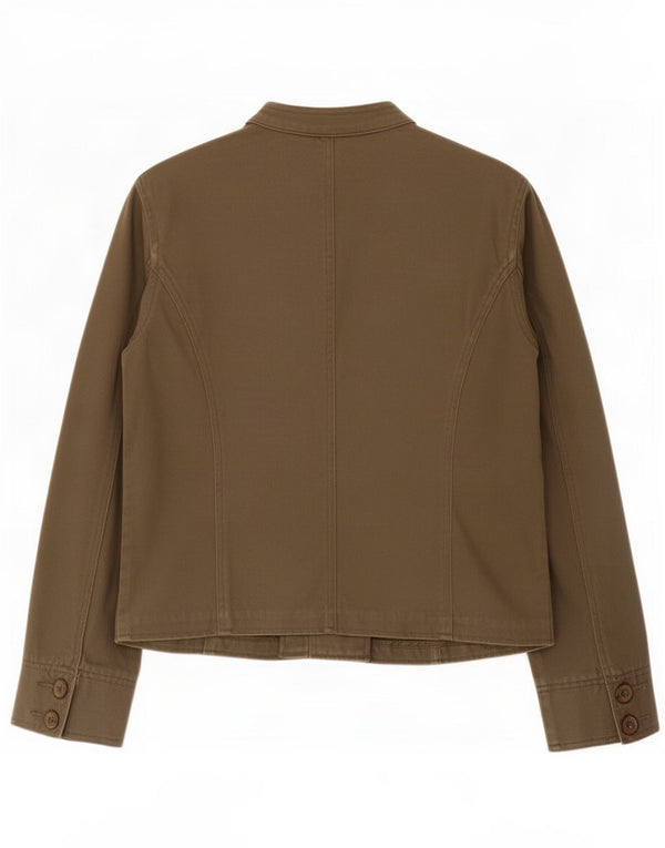 Jaqueta utilitária feminina Monsoon UK 12 algodão cáqui médio