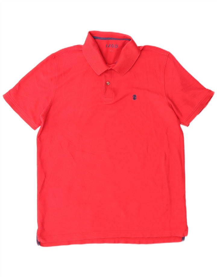 Camisa polo masculina Izod Regular Fit grande algodão vermelho