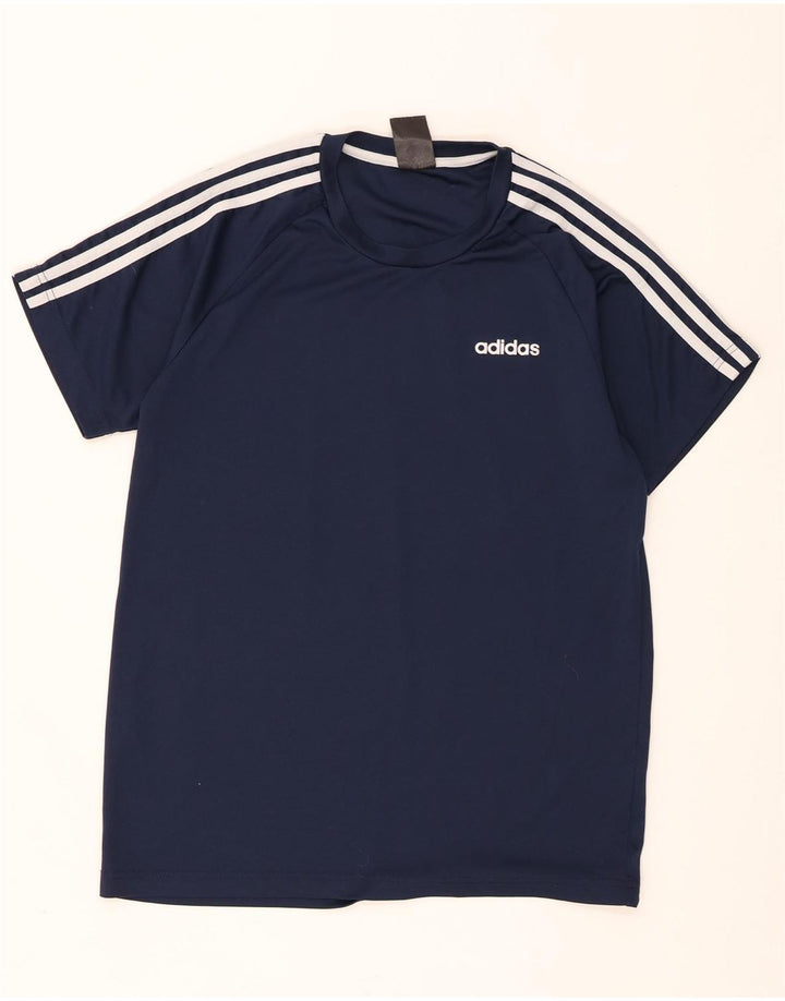 Camiseta masculina Adidas Climalite Top médio azul marinho poliéster