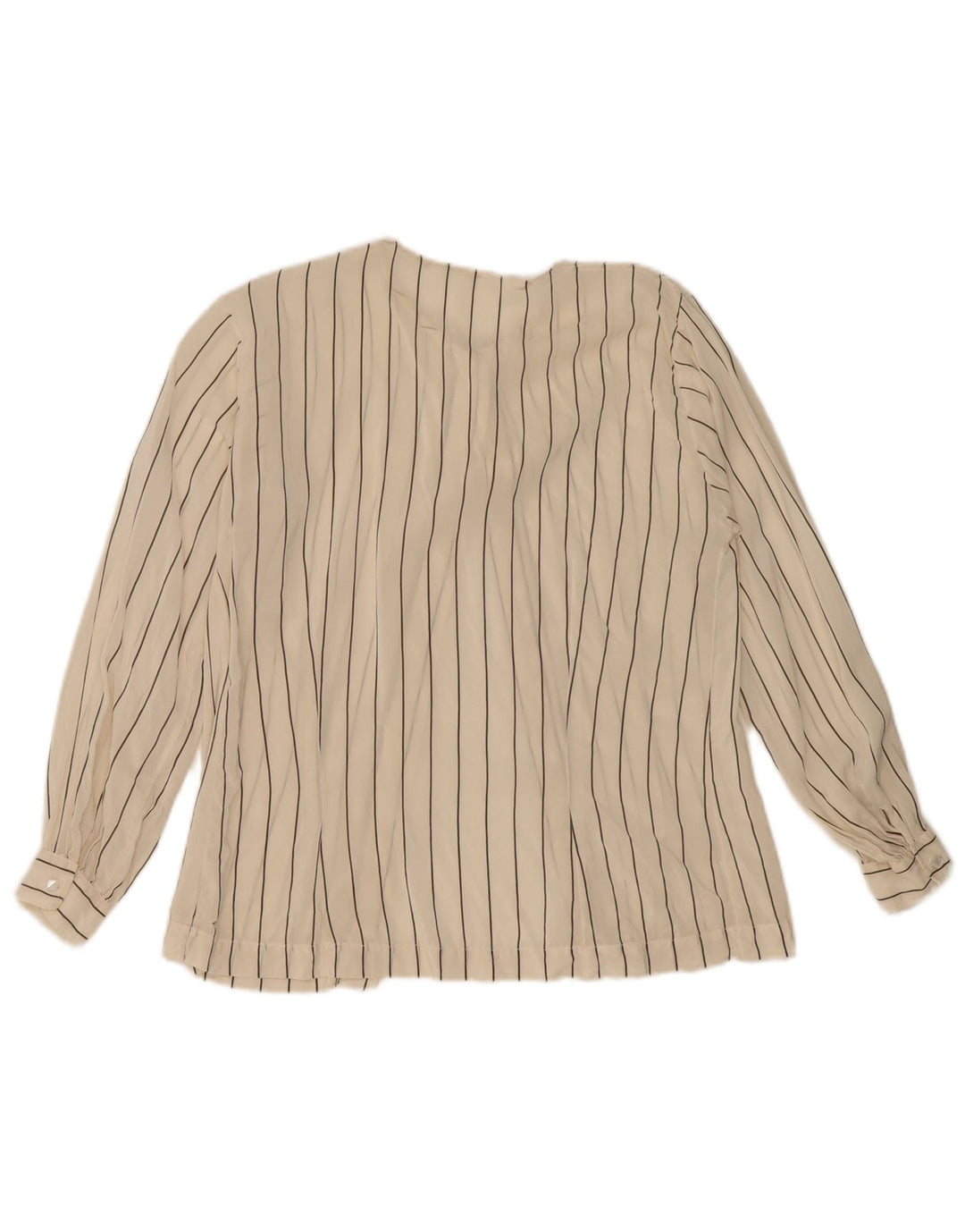 Blusa feminina vintage UK 12 risca de giz branca média