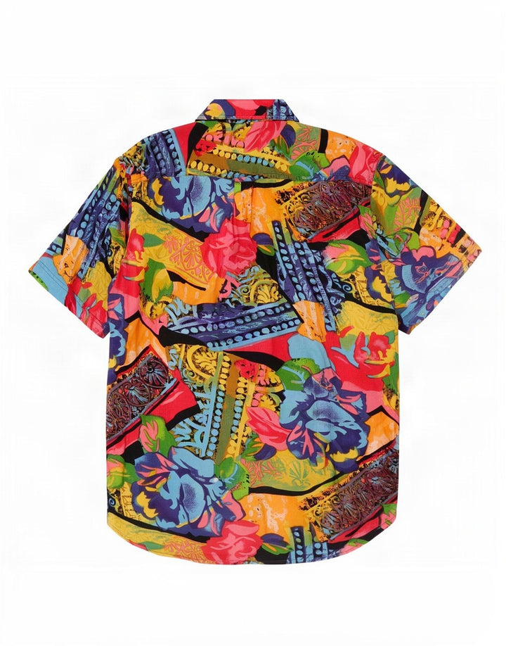Camisa havaiana masculina de manga curta Central Park, média, multicolorida, floral