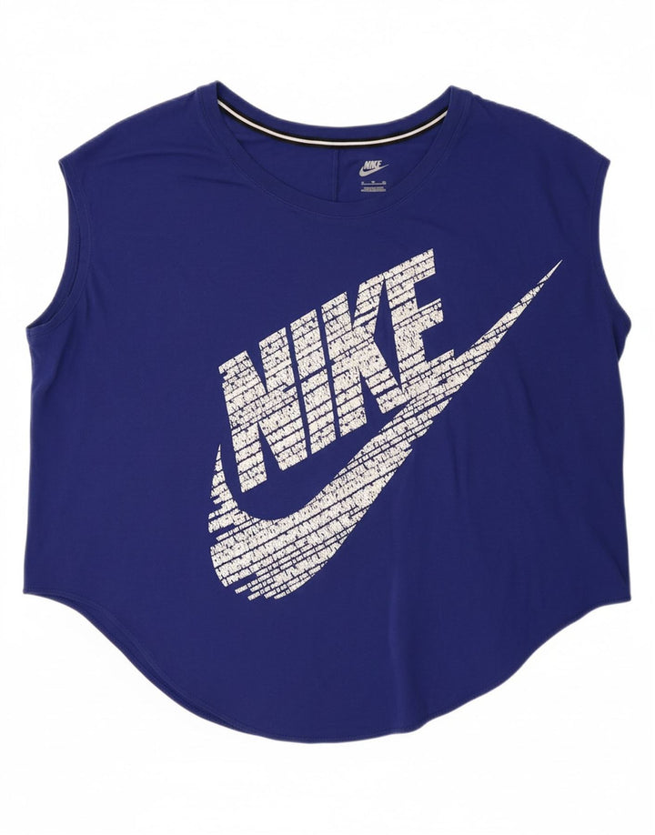 NIKE Womens Oversized Graphic Vest Top UK 18 XL Azul Algodão