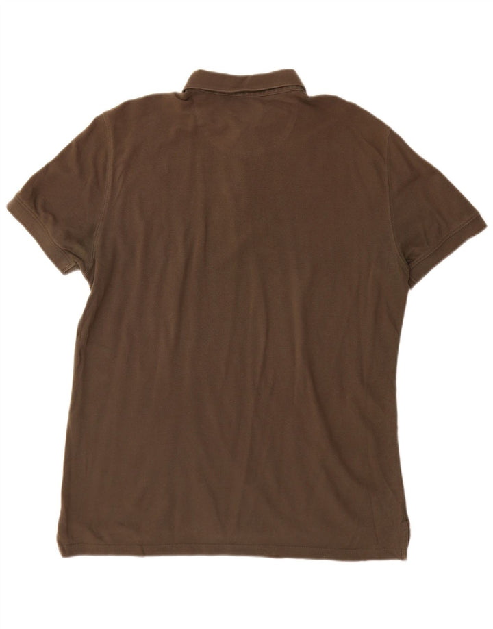 Camisa polo masculina Massimo Dutti grande cáqui manchado