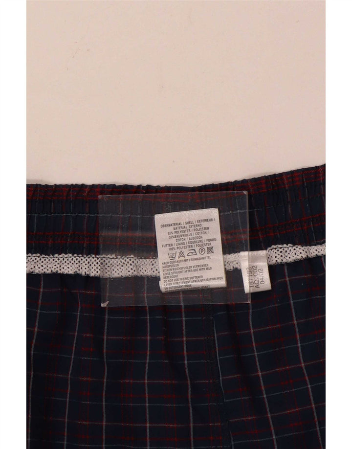 Shorts de natação masculino Adidas grande poliéster xadrez azul marinho