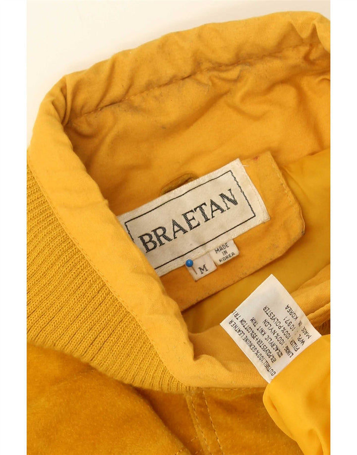 Jaqueta de couro masculina Braetan UK 38 amarelo médio