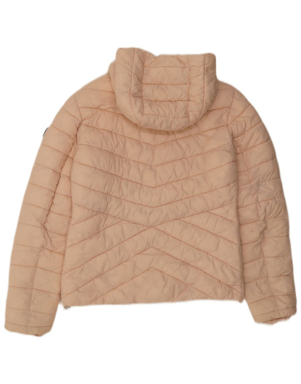 Jaqueta acolchoada com capuz feminina Superdry UK 10 nylon rosa pequeno