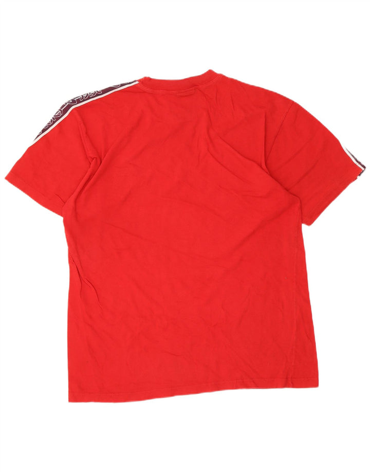 Camiseta gráfica masculina ASICS Top médio vermelho algodão colorblock