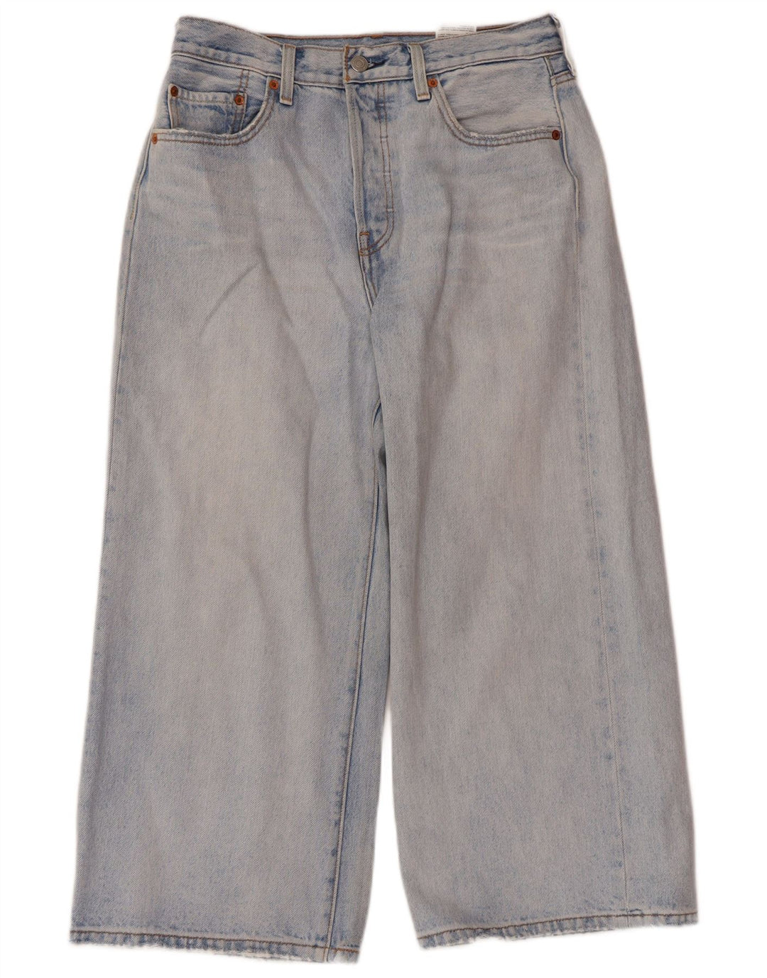 Calça jeans feminina Levi's com perna larga W28 L23 azul algodão