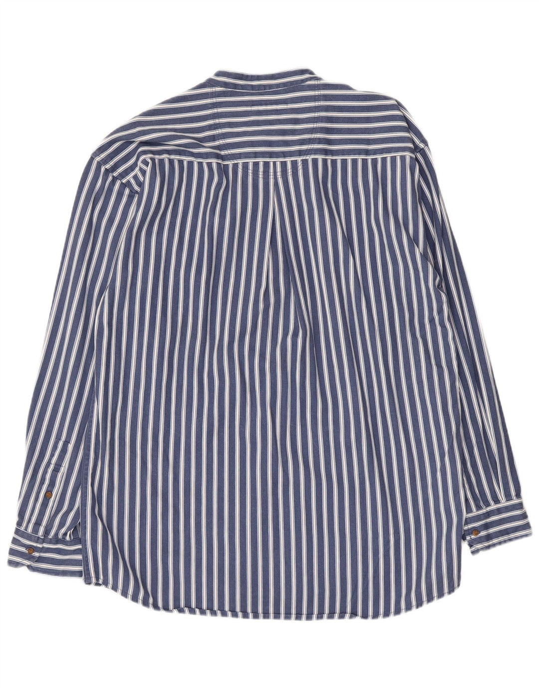 Camisa pulôver masculina civil de algodão listrado azul marinho médio