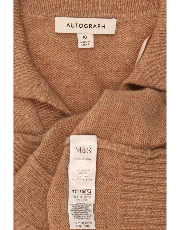 Suéter feminino Marks & Spencer Autograph Cardigan Reino Unido 10 pequeno bege