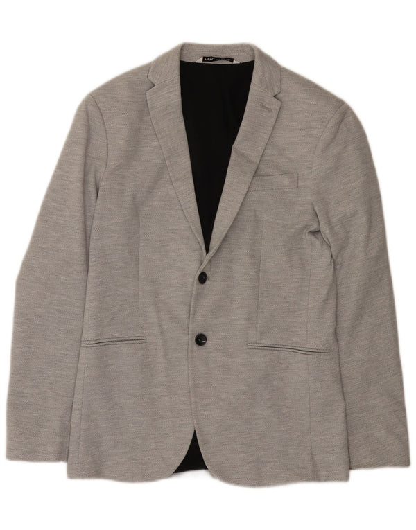 Jaqueta blazer masculina Zara com 2 botões Reino Unido 38 cinza médio