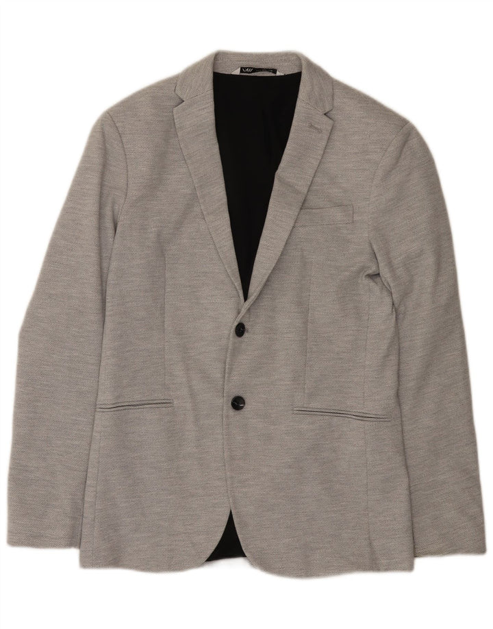 Jaqueta blazer masculina Zara com 2 botões Reino Unido 38 cinza médio