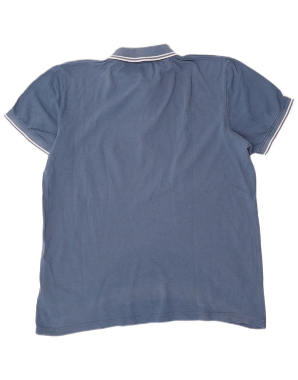Camisa polo masculina Kappa grande algodão listrado azul
