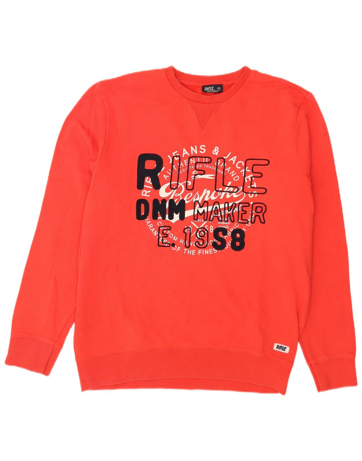 Suéter gráfico masculino Rifle 2XL algodão vermelho