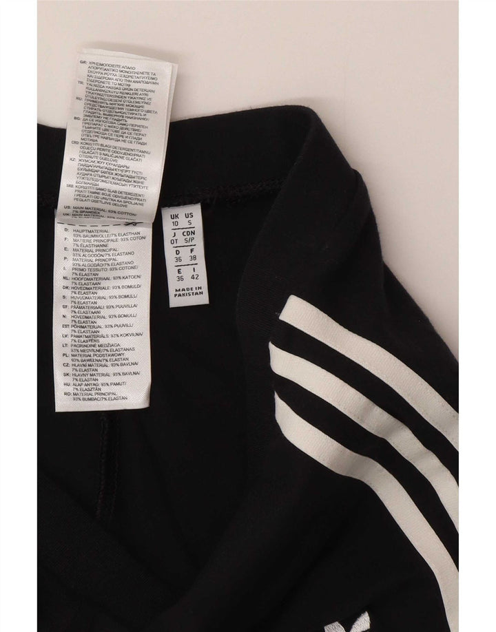 Leggings Adidas Femininas UK 10 Pequenas Algodão Preto