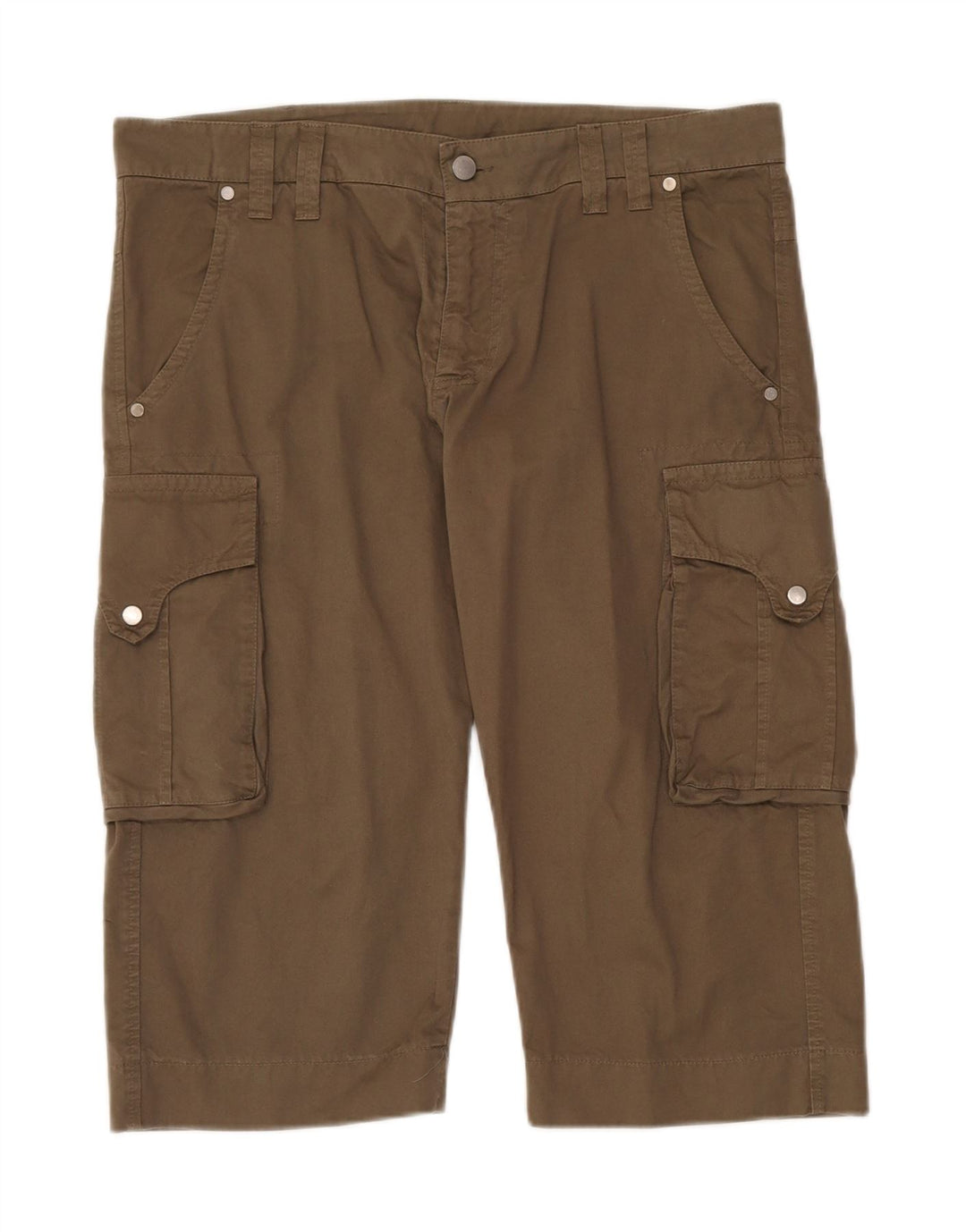 Bermuda cargo masculina GAZZARRINI IT 50 grande W38 algodão cáqui