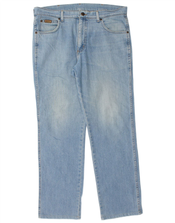 Wrangler Masculino Texas Straight Jeans W36 L32 Azul Algodão