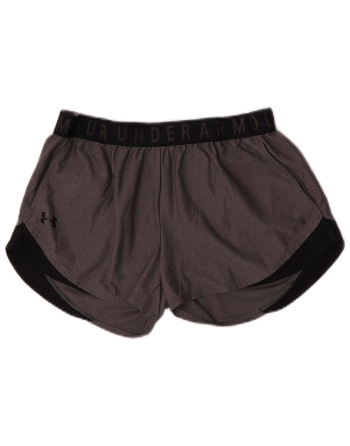Shorts esportivos femininos Under Armour UK 12 esportes de poliéster cinza médio