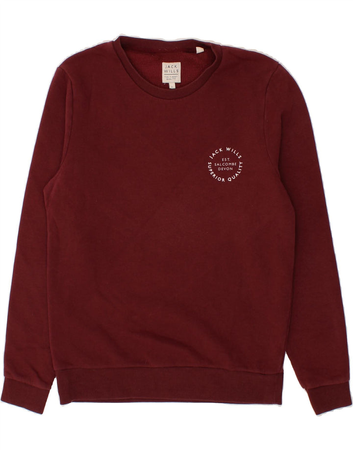 JACK WILLS Mens Sweatshirt Jumper Large Burgundy Cotton Vintage Jack Wills and Second-Hand Jack Wills from Messina Hembry 