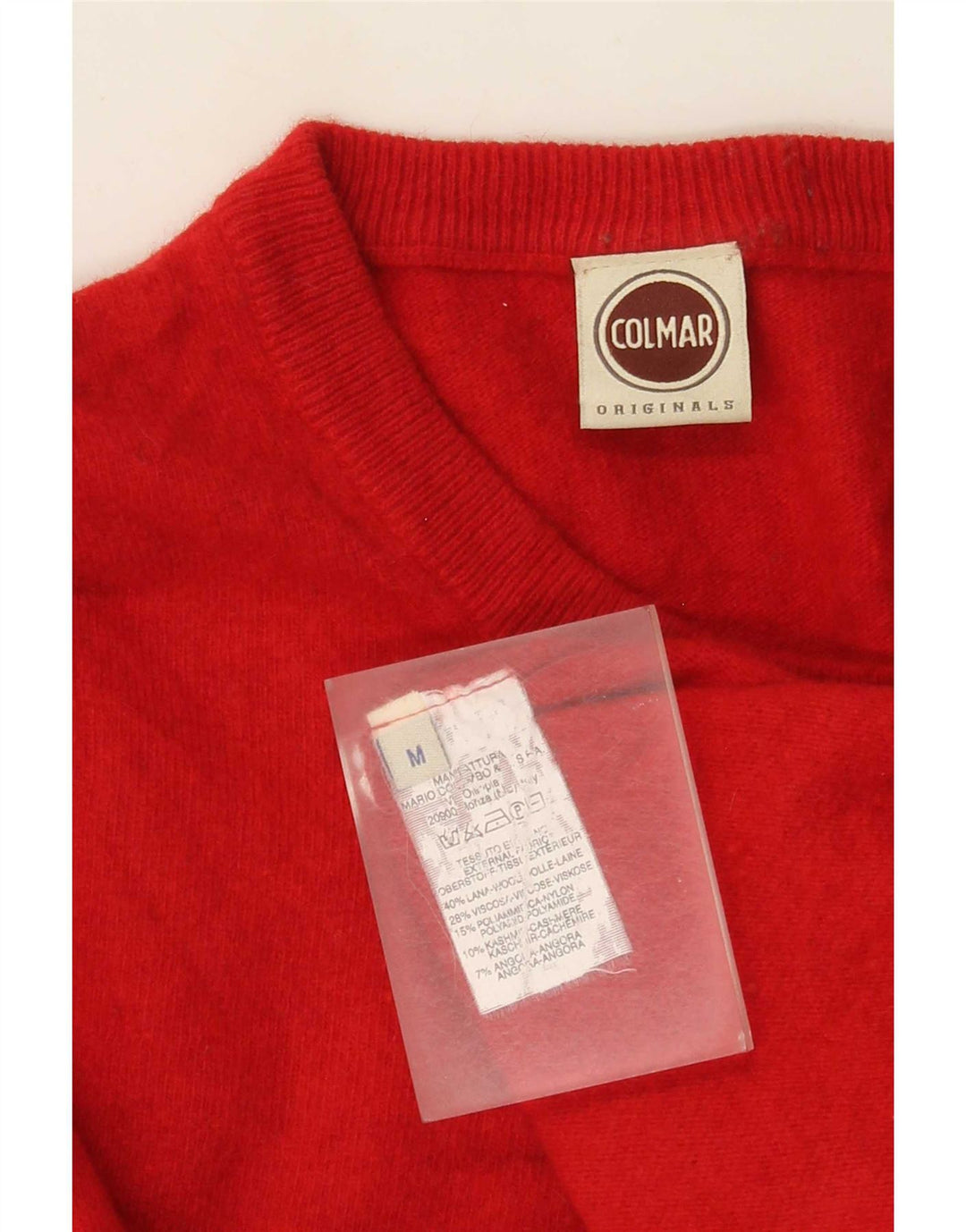 Suéter masculino Colmar com gola redonda, lã vermelha média