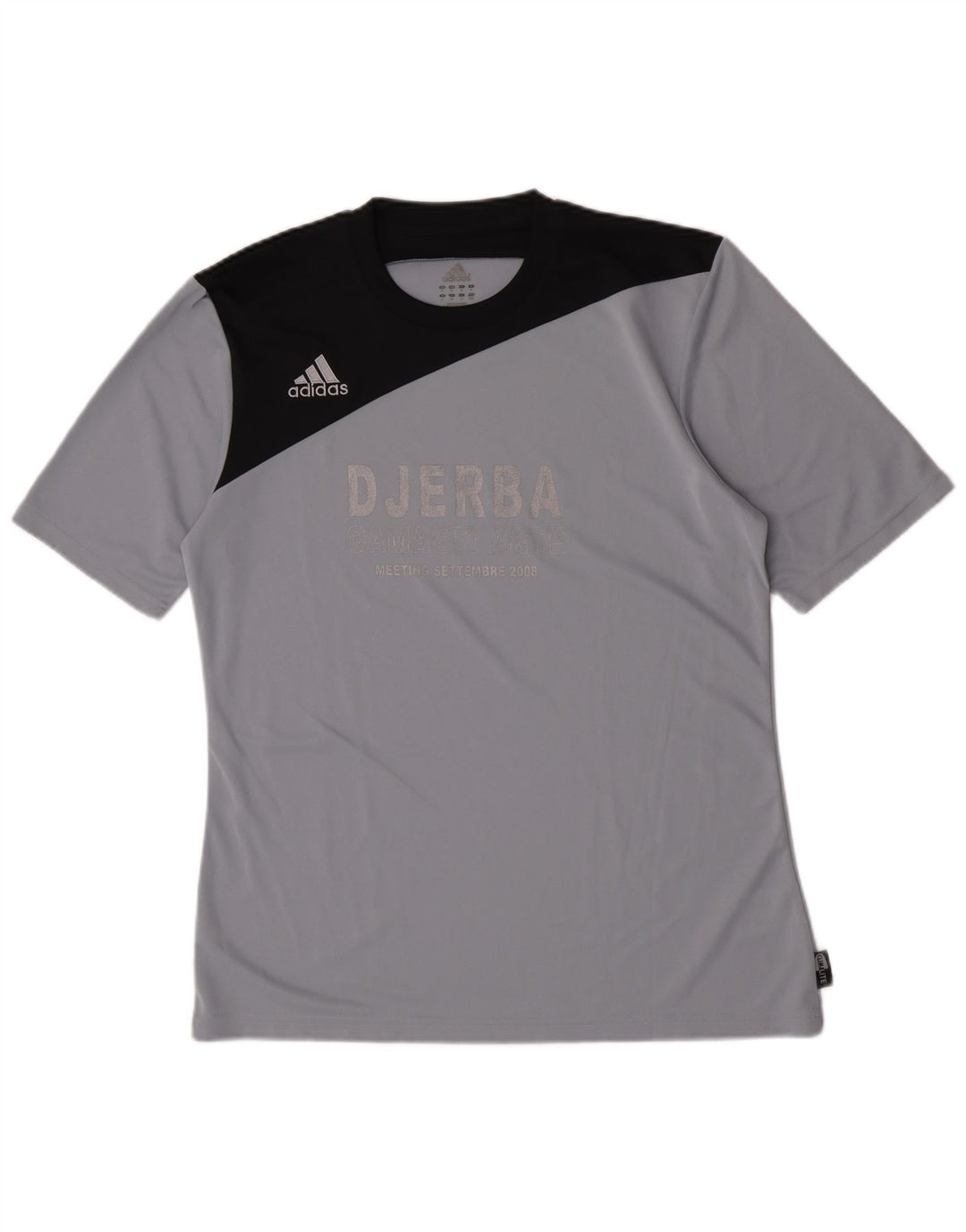 Camiseta Adidas Masculina Climalite Graphic Top Cinza Médio Colourblock Poliéster