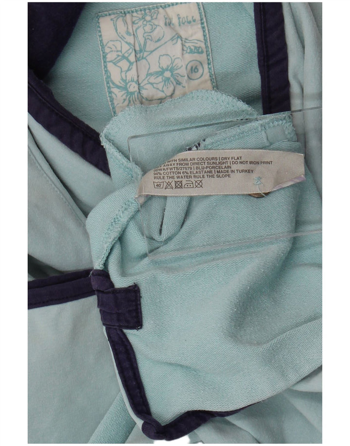 Suéter feminino FAT FACE UK 16 grande algodão azul