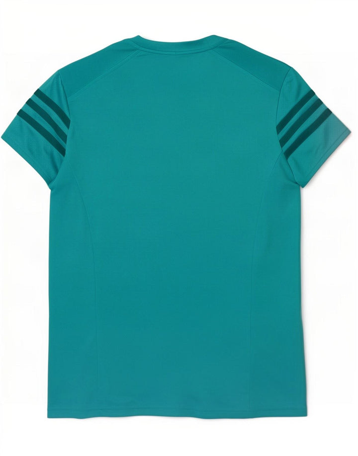 Adidas Womens Climalite T-Shirt Top UK 8/10 Pequeno Turquesa Poliéster