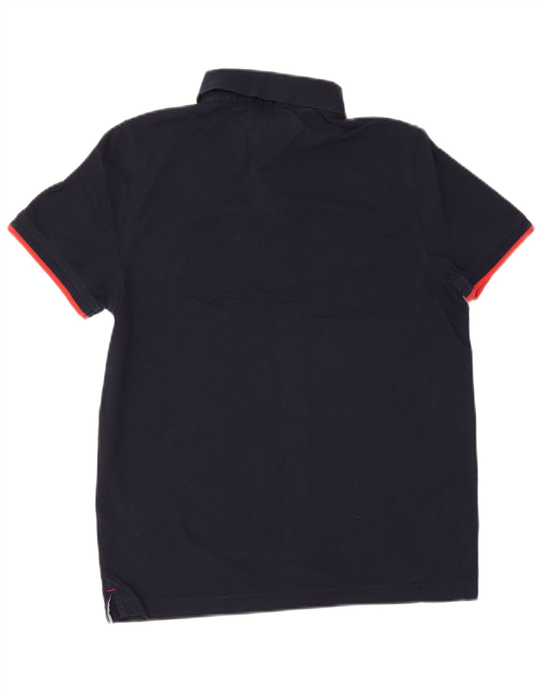 Camisa polo masculina Tommy Hilfiger pequena algodão azul marinho