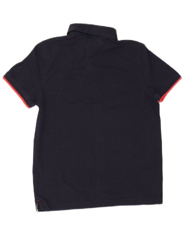 Camisa polo masculina Tommy Hilfiger pequena algodão azul marinho
