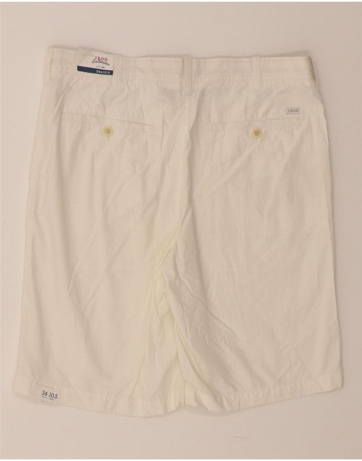 IZOD Mens Salt Water Chino Shorts W34 Large  Off White Cotton Vintage Izod and Second-Hand Izod from Messina Hembry 