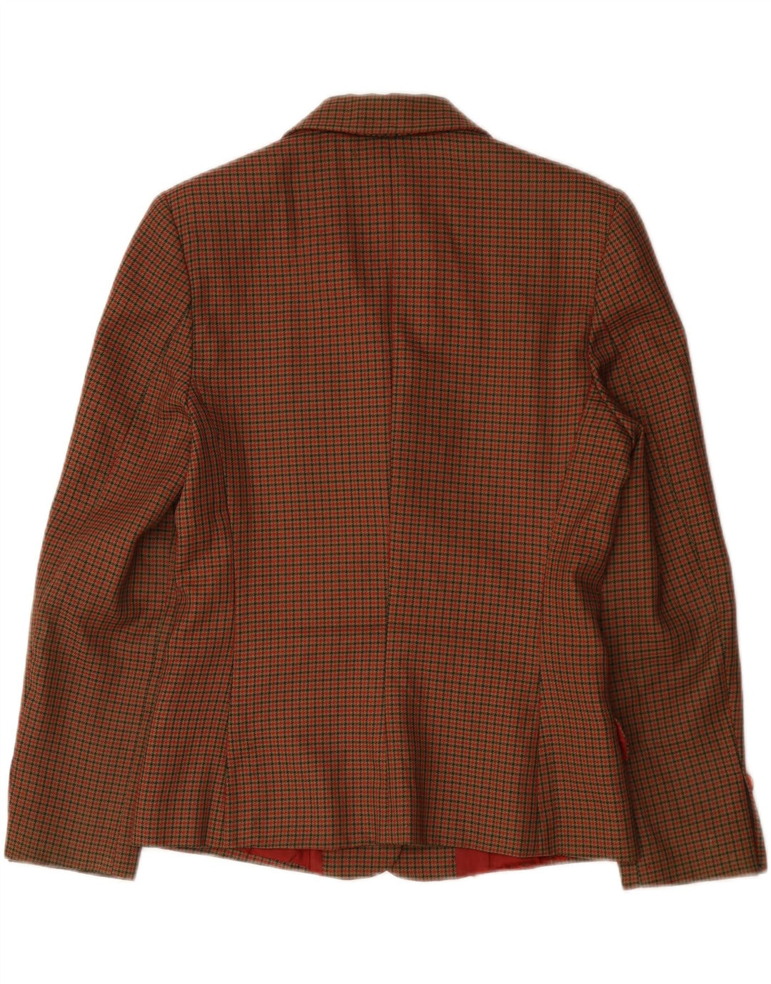 Jaqueta blazer feminina de 3 botões L'Equipe Reino Unido 14 médio marrom houndstooth