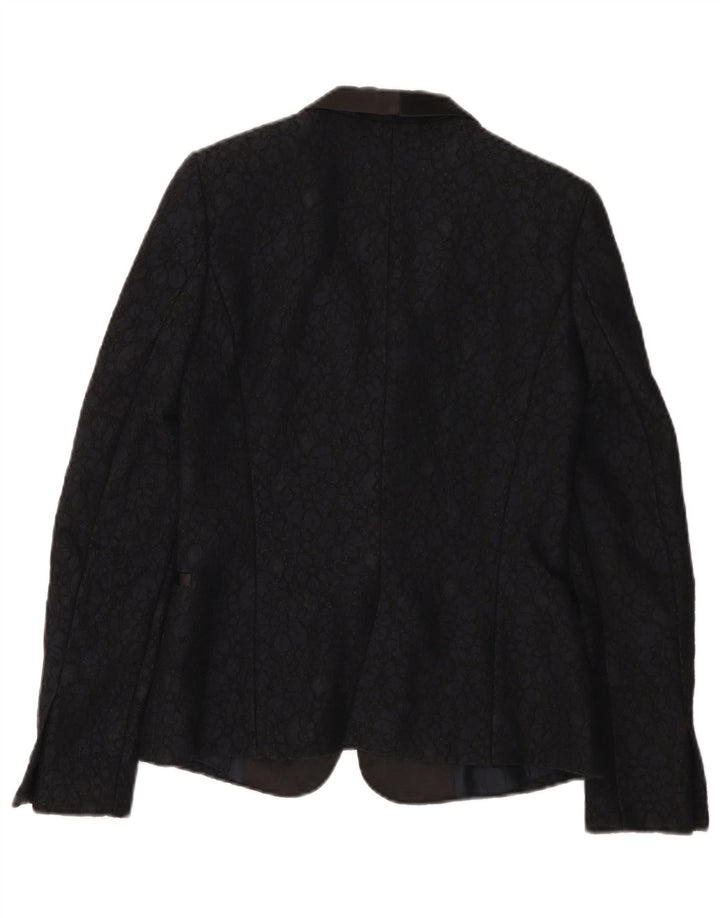 Jaqueta blazer feminina Zara com 1 botão Reino Unido 10 pequena preta floral