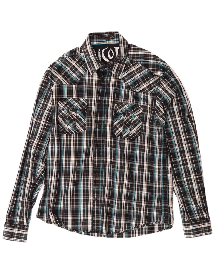 Camisa masculina Jack & Jones XL preta xadrez algodão
