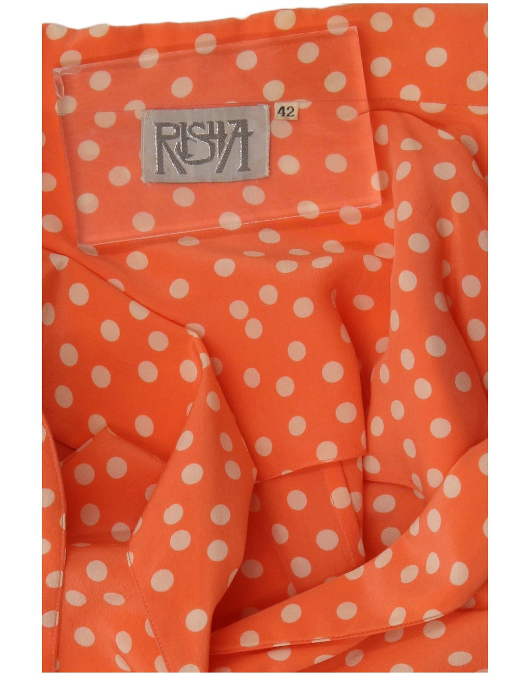 Jaqueta blazer feminina vintage de manga curta IT 42 bolinhas laranja média
