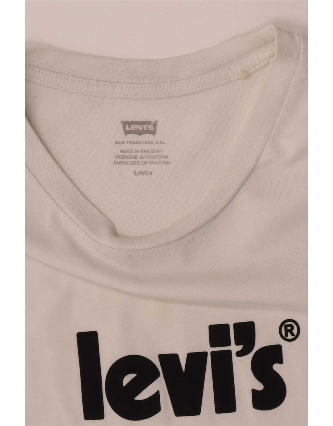 Camiseta feminina gráfica Levi's UK 10 pequena branca
