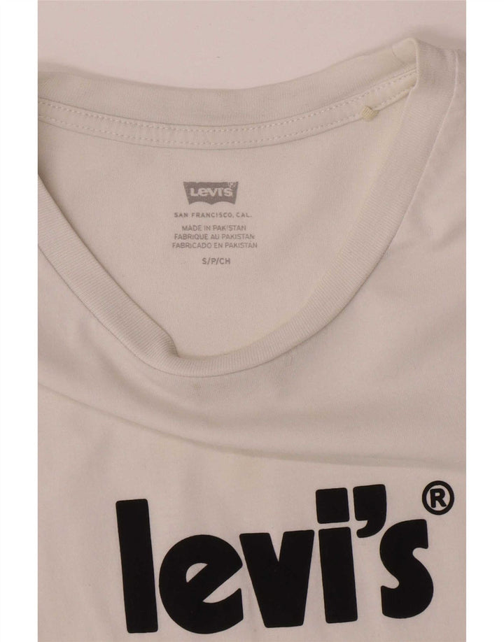 Camiseta feminina gráfica Levi's UK 10 pequena branca