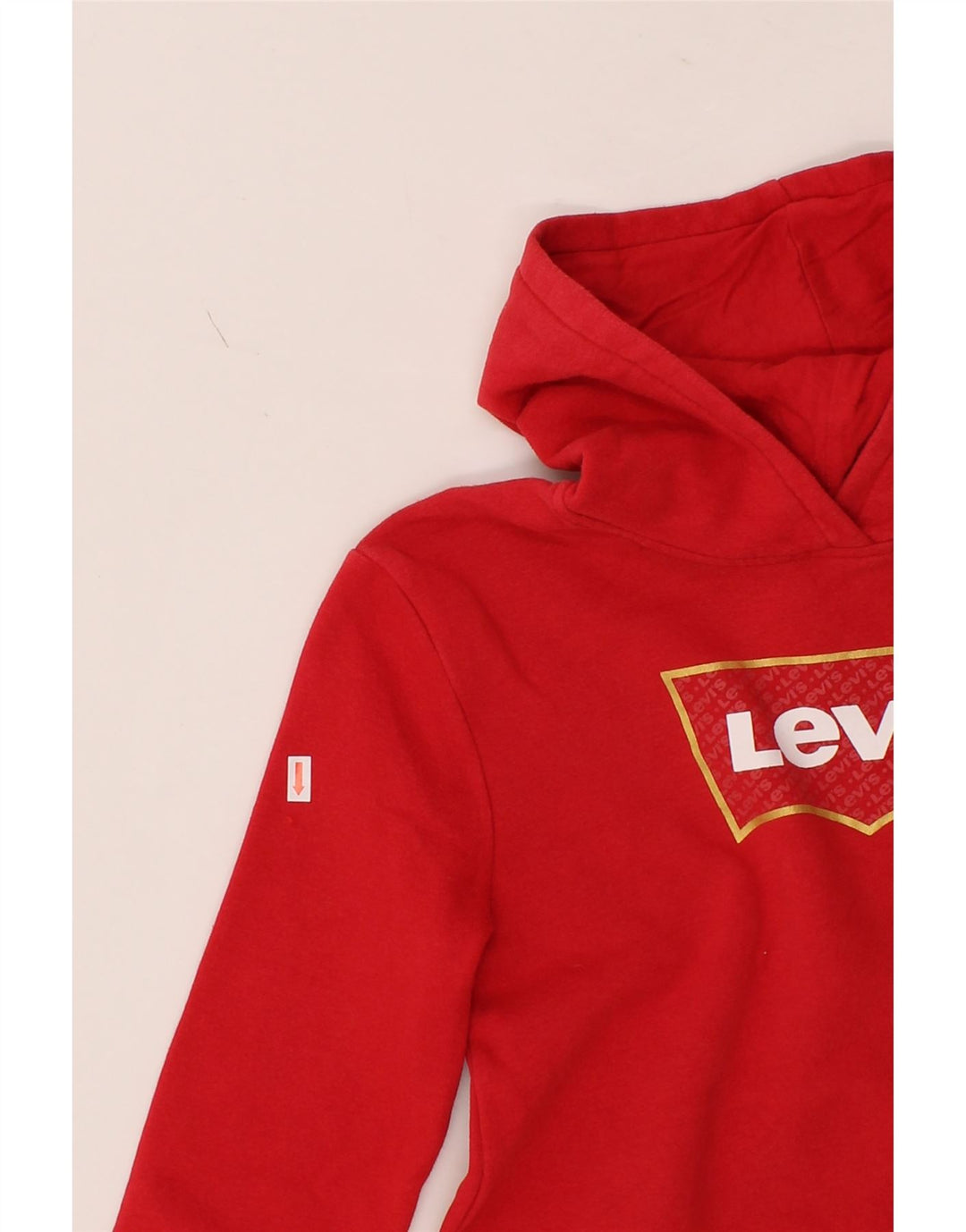 LEVI'S Girls Graphic Hoodie Jumper 11-12 Years Red Cotton Vintage Levi's and Second-Hand Levi's from Messina Hembry 