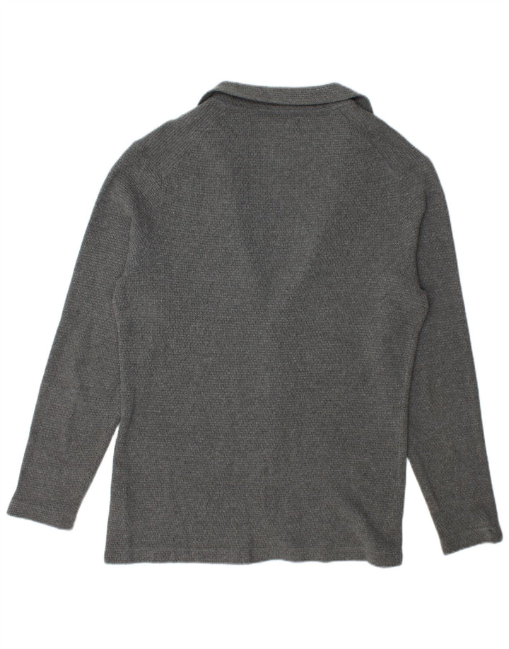 Suéter cardigã masculino ZARA poliéster cinza médio