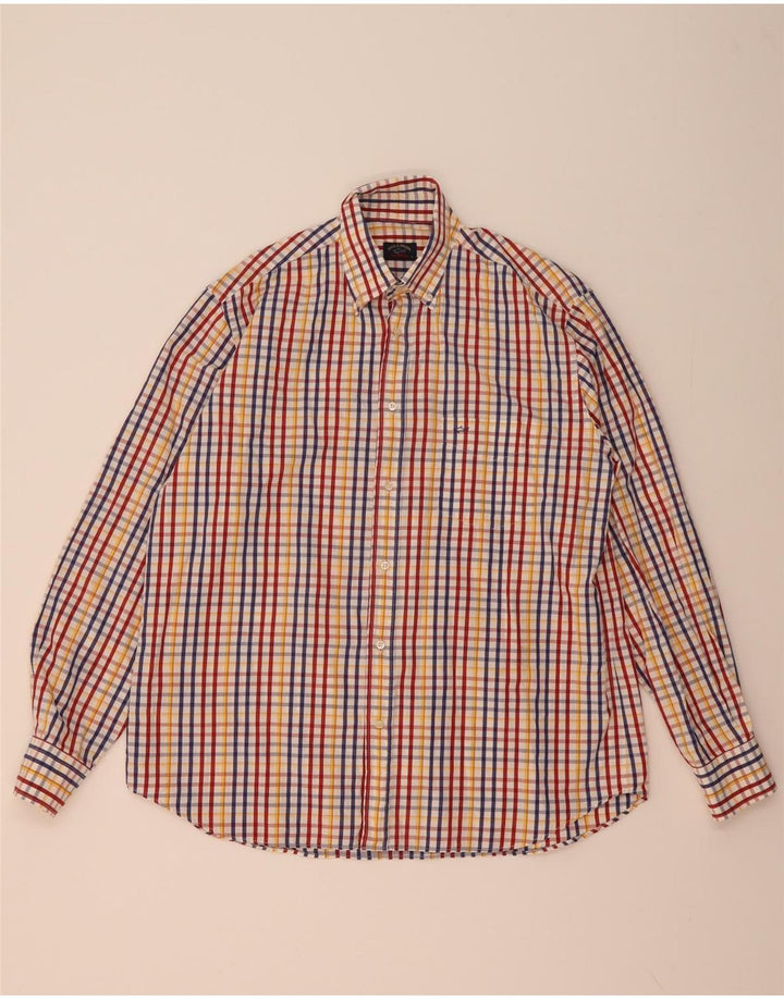 Camisa masculina Paul & Shark tamanho 42 grande xadrez multicolorida