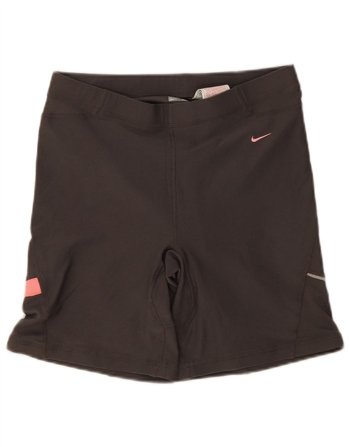 Shorts esportivos femininos Nike UK 10/12 médio preto colorblock poliéster