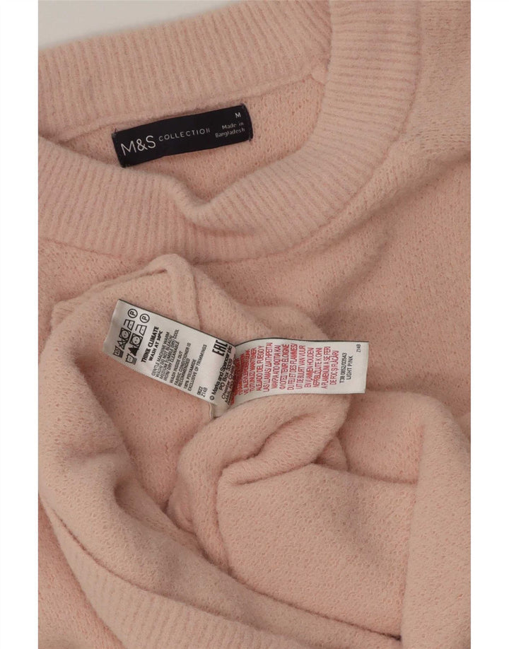 Suéter feminino Marks & Spencer com gola canoa grande Reino Unido 14 rosa médio