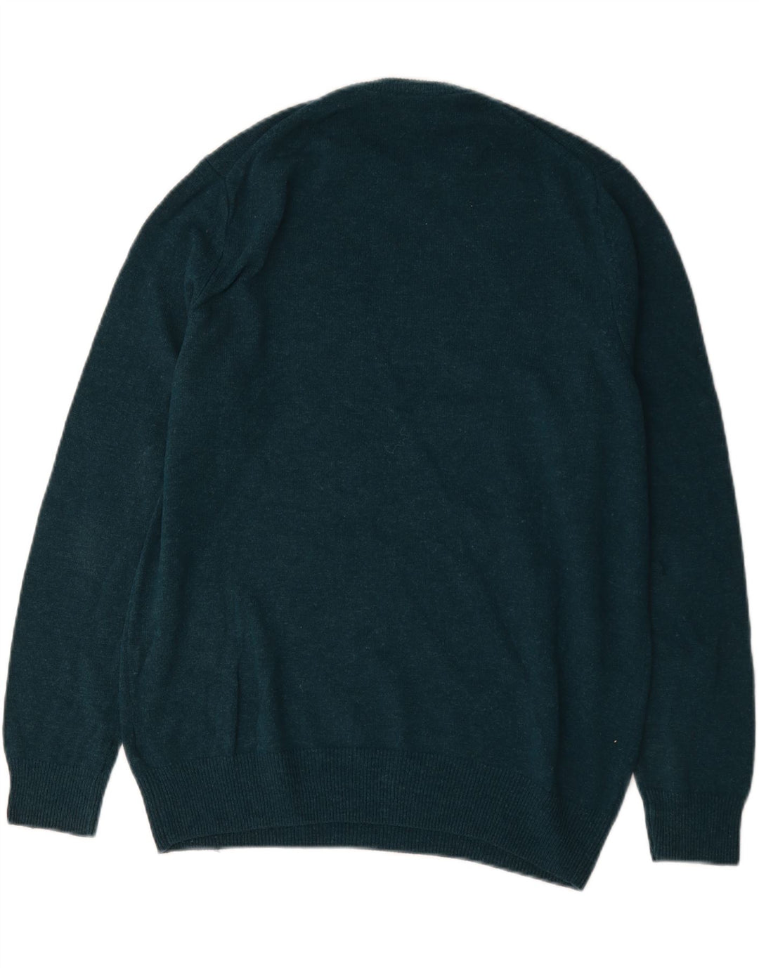 Suéter masculino Marks & Spencer com gola redonda XL lã de cordeiro verde